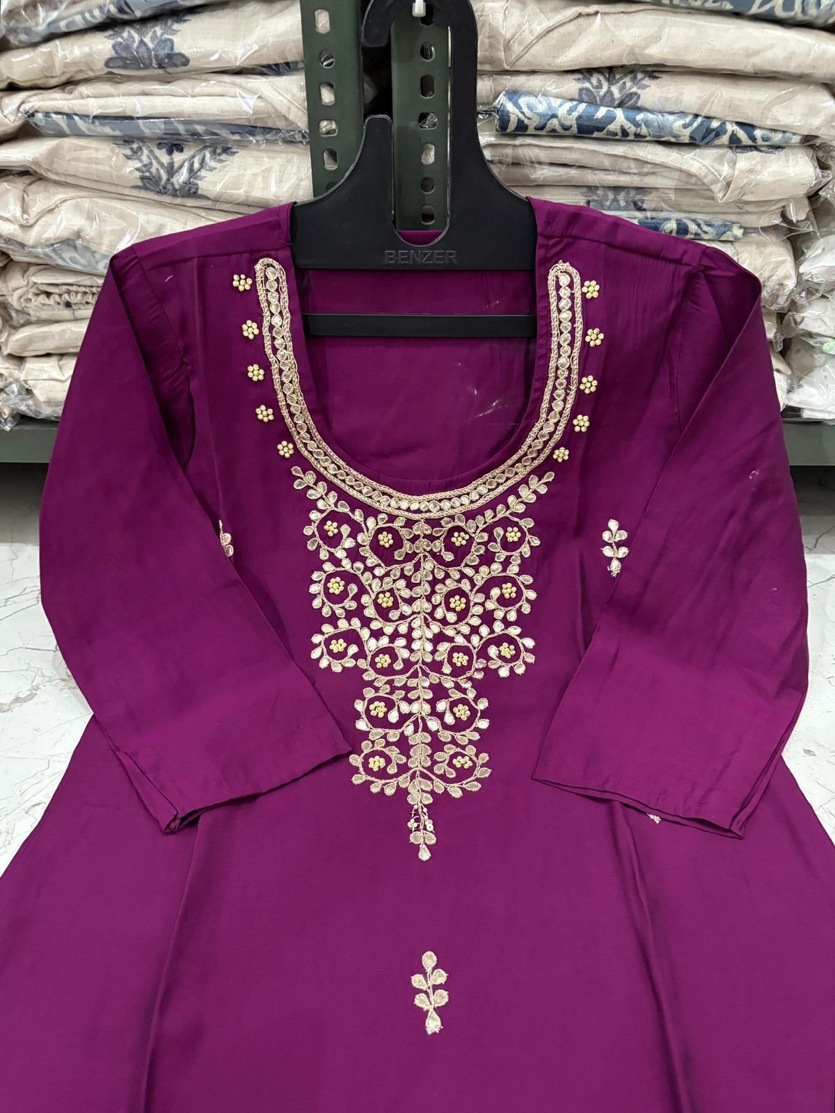 Roman Modal Silk Kurti Set with Jacquard Dupatta
